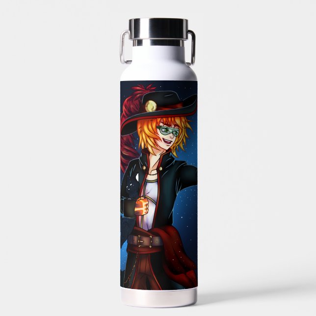 Raumfahrt-Pirate und Raumkat Trinkflasche (Vorne)