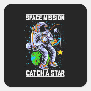 Raumfahrtmission der Astronauten Quadratischer Aufkleber