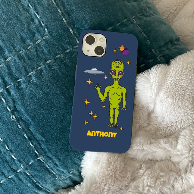 Raumfahrtpolitik - Alien mit Flying Saucer Persona Case-Mate iPhone 14 Hülle (Von Creator hochgeladen)