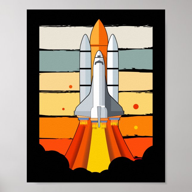 Raumfahrzeug-Vintage Raumfähre Poster (Vorne)