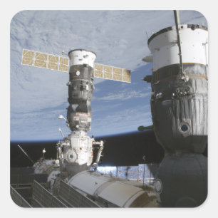 Raumfahrzeuge des Russen Soyuz und des Quadratischer Aufkleber