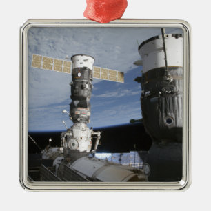 Raumfahrzeuge des Russen Soyuz und des Silbernes Ornament