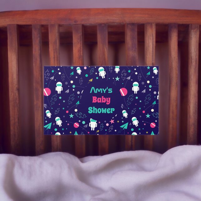 Raumflugzeug-Cartoon-Muster Rechteckiger Aufkleber (planet astronaut party theme sticker,birthday party sticker,gift pack,envelope,return gift sticker)