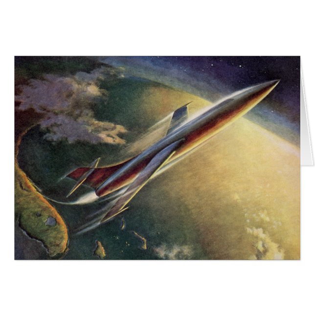 Raumflugzeug-Erde der Vintagen Science Fiction (Vorderseite (Horizontal))
