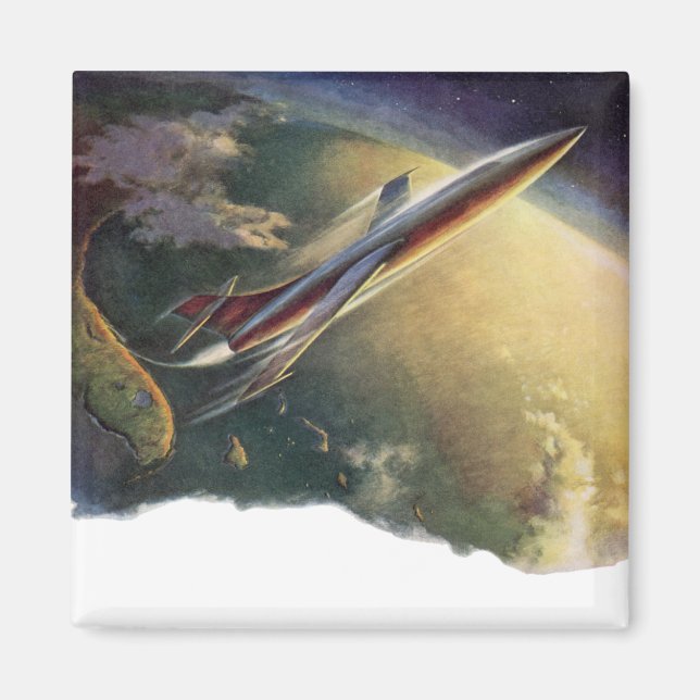 Raumflugzeug-Erde der Vintagen Science Fiction Magnet (Vorne)