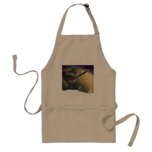 Raumflugzeug-Erde der Vintagen Science Fiction Schürze