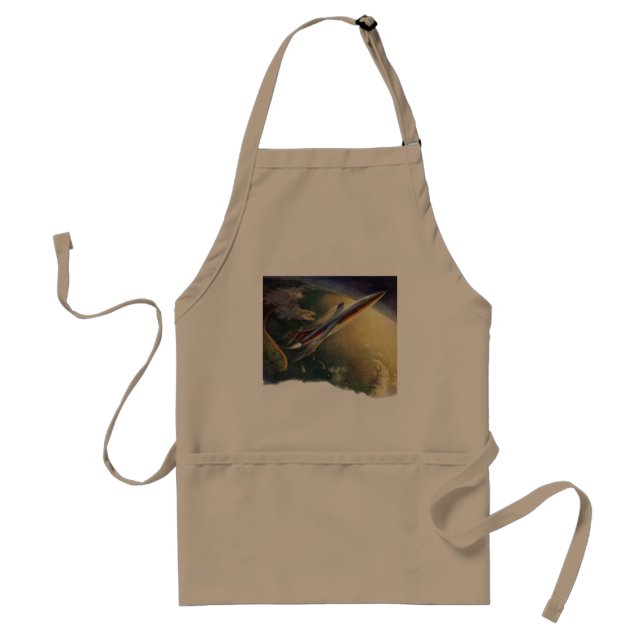 Raumflugzeug-Erde der Vintagen Science Fiction Schürze (Vorne)