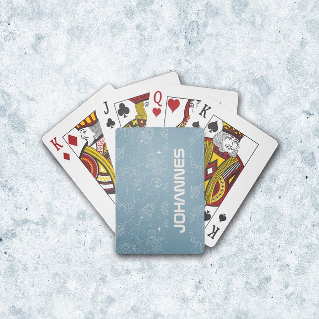 Raumforschung Galaxy Universe Star Personalize Spielkarten (Playing Cards - Explore the Universe Soft Blue)
