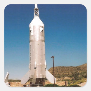 Raumforschungsrakete Quadratischer Aufkleber