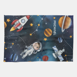 Raummond Sterne Astronaut Personalisiert Geschirrtuch