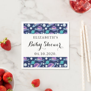 Raummuster, Planeten, Sterne, Galaxie, Babydusche Serviette