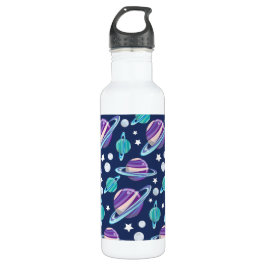 Raummuster, Planeten, Sterne, Galaxie, Kosmos Edelstahlflasche