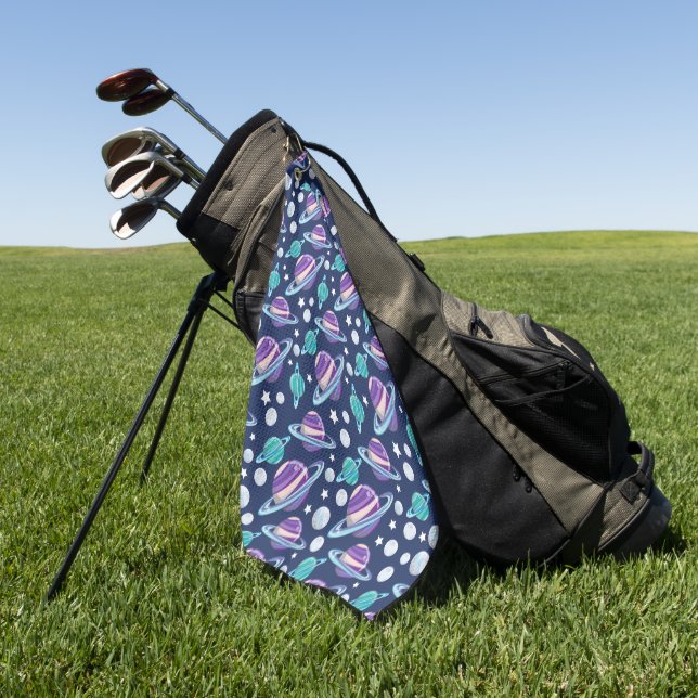 Raummuster, Planeten, Sterne, Galaxie, Kosmos Golfhandtuch (Gras)