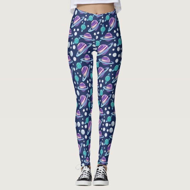Raummuster, Planeten, Sterne, Galaxie, Kosmos Leggings (Vorderseite)