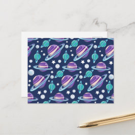 Raummuster, Planeten, Sterne, Galaxie, Kosmos Postkarte
