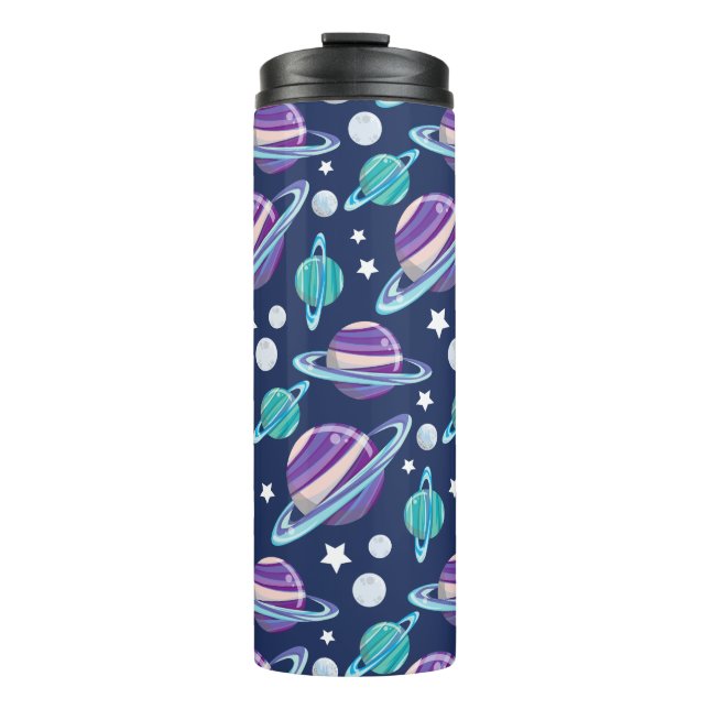 Raummuster, Planeten, Sterne, Galaxie, Kosmos Thermosbecher (Vorderseite)