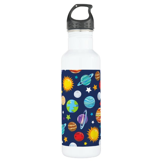 Raummuster, Planeten, Sterne, Kosmos, Galaxie Edelstahlflasche (Vorderseite)