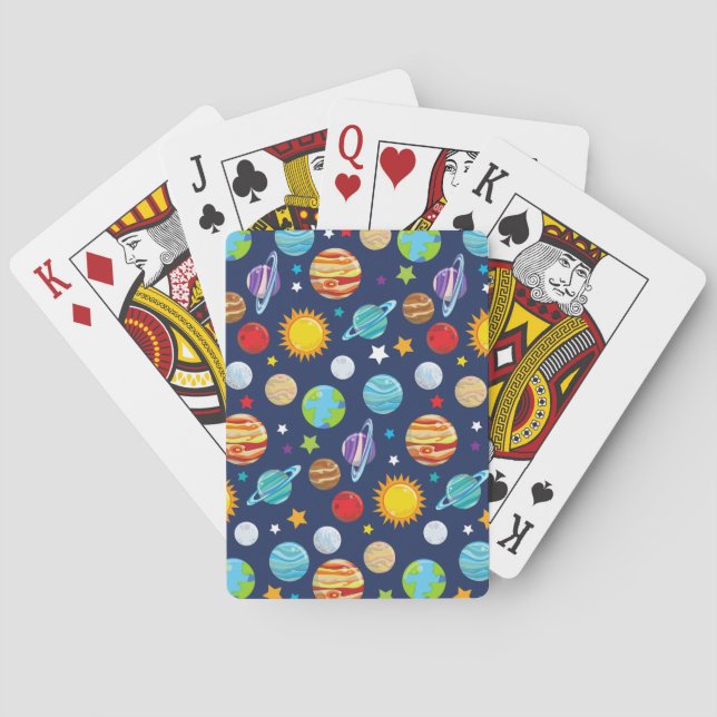 Raummuster, Planeten, Sterne, Kosmos, Galaxie Spielkarten (Rückseite)