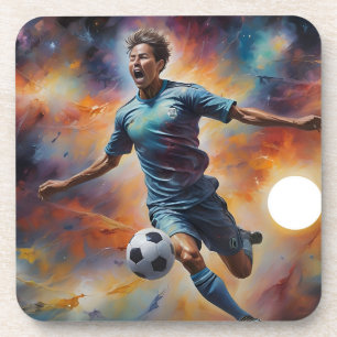 Raumnebel Fußball-Shot Getränkeuntersetzer