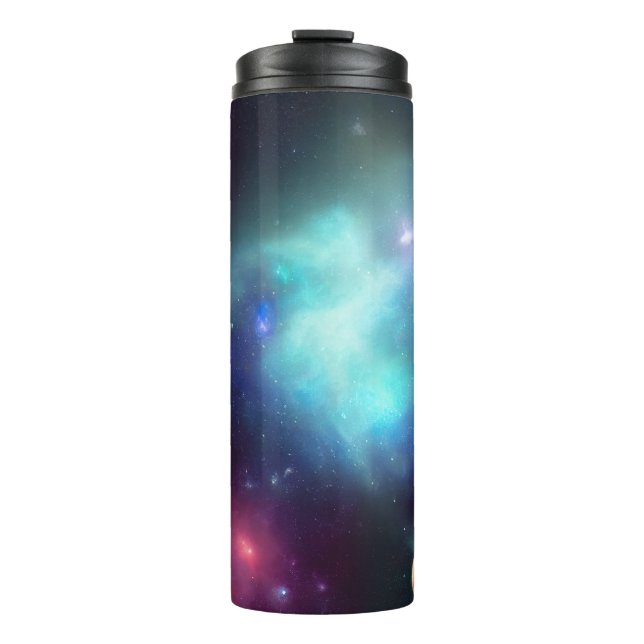 Raumnebel mit Planeten und Sternen Thermosbecher (Vorderseite)