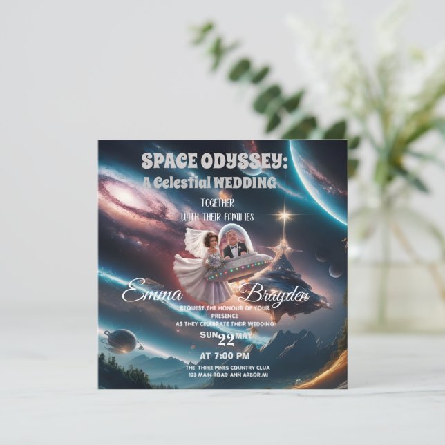 RAUMODYSSEY: EINE ZELLESTIELLE BREITE EINLADUNG (Stehend Vorderseite)