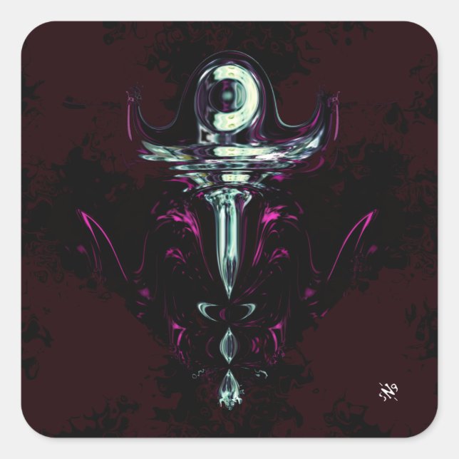 Raumpaarung v1 quadratischer aufkleber (Vorderseite)