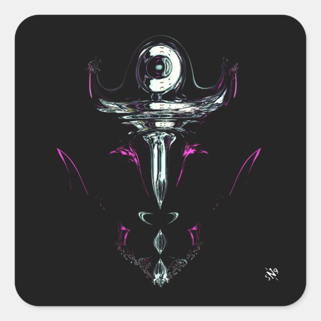 Raumpaarung v2 quadratischer aufkleber (Vorderseite)
