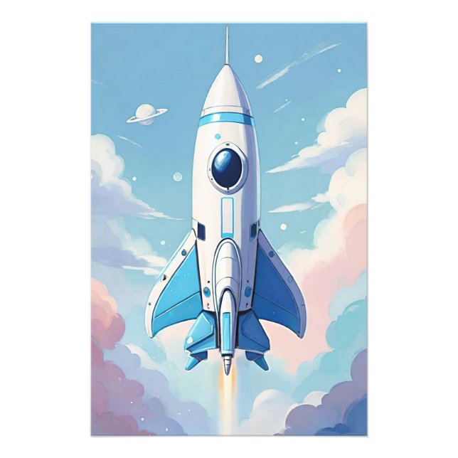 Raumschiff am Himmel Fotodruck (Vorne)