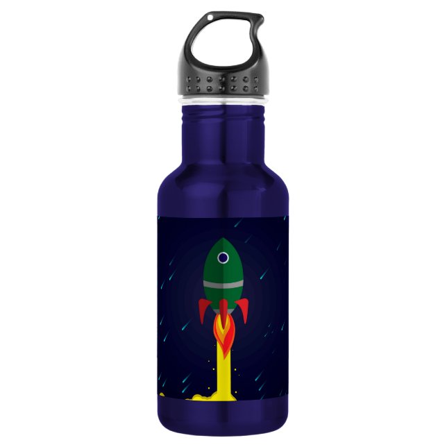 Raumschiff-Astronautin Edelstahlflasche (Vorderseite)