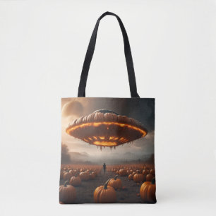 Raumschiff auf dem Planeten Pumpkin Tasche