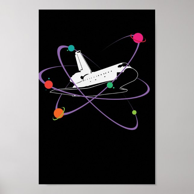 Raumschiff im Weltraum Poster (Vorne)