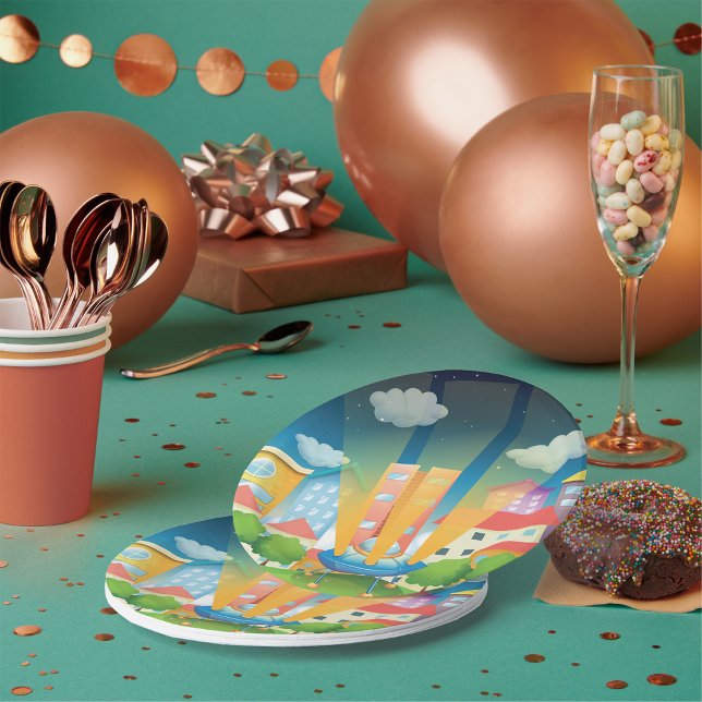 Raumschiff in den City Paper Tellern Pappteller (Von Creator hochgeladen)