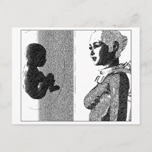 Raumschiff und Baby Postkarte