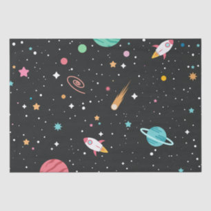 Raumschiff und Planet Seidenpapier