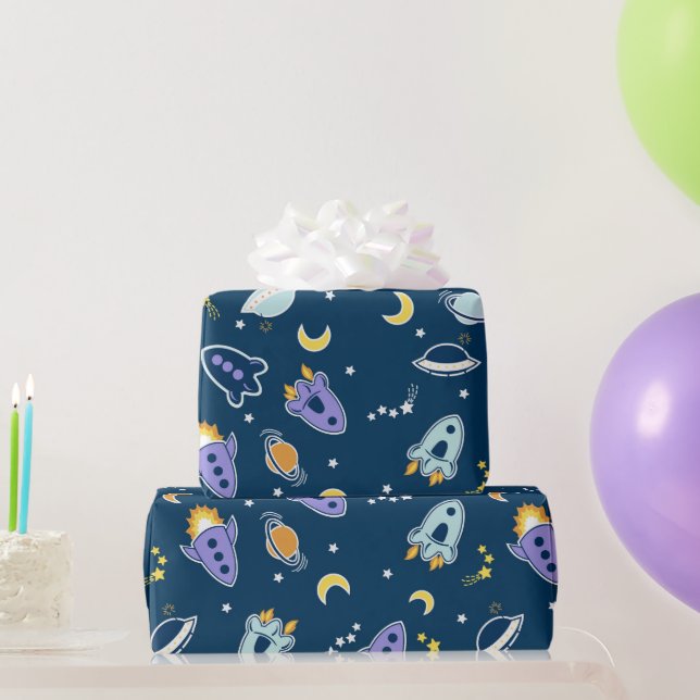 Raumschiffe Geschenkpapier (Partygeschenke)
