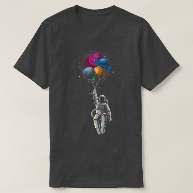Raumsonarsystem Astronauten Raumplaneten T-Shirt (Design vorne)