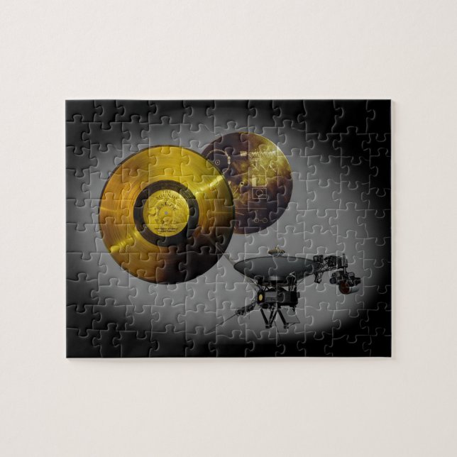 Raumsonde und Goldener Rekord mit 40 Jahren (Horizontal)