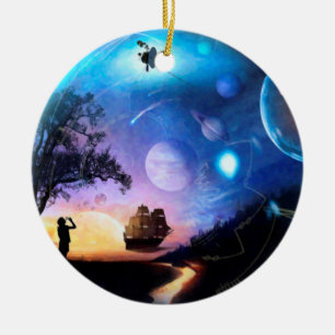 Raumsonde Weltraumkunstwerk Voyager Raumsonde Keramik Ornament