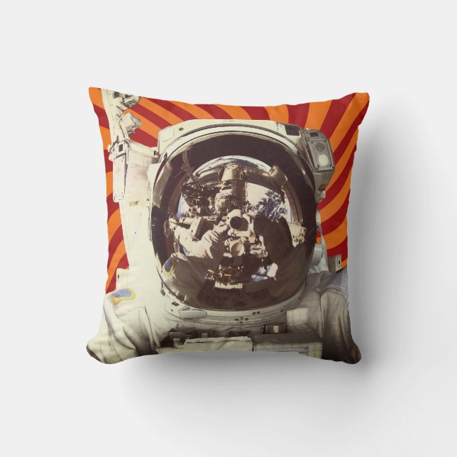 Raumspiralhelm für Astronauten Kissen (Vorderseite)