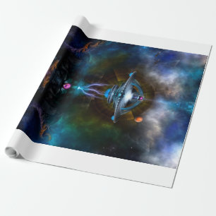 Raumstation Ansarious Fraktal Art Geschenkpapier
