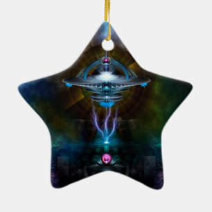 Raumstation Ansarious Fraktal Art Keramikornament