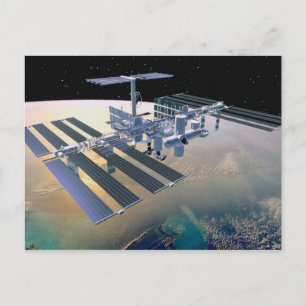 Raumstation im Orbit 4 Postkarte