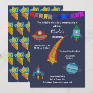 RAUMTHEMA CHALKBOARD NAVY BLAUE EINLADUNG