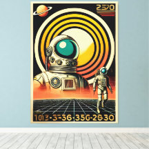 Raumzeitalter Mitte des Jahrhunderts Astronaut Lan