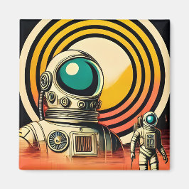 Raumzeitalter Mitte des Jahrhunderts Astronaut Lan Magnet