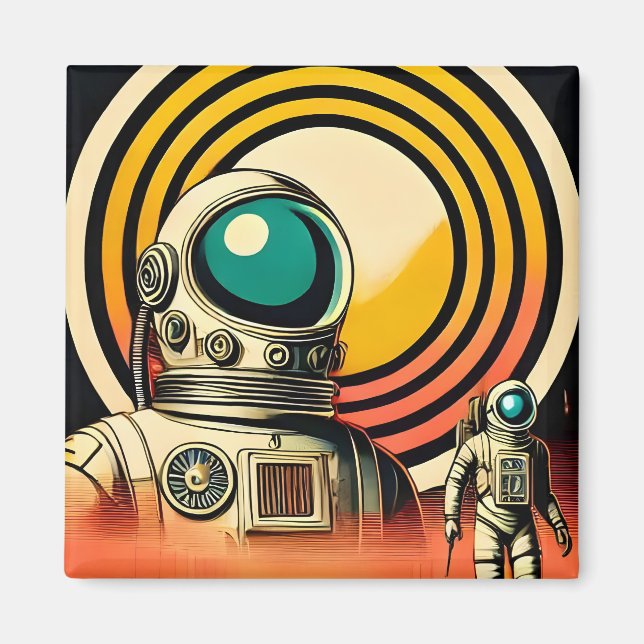 Raumzeitalter Mitte des Jahrhunderts Astronaut Lan Magnet (Vorne)
