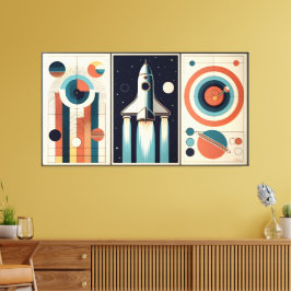 Raumzeitalter Mitte des Jahrhunderts Kunstgalaxie  Leinwanddruck