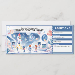 Raumzentrum - Weltraummuseum-Ticketvorlage Einladung
