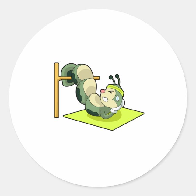 Raupe ABS Workout-Fitness Runder Aufkleber (Vorderseite)