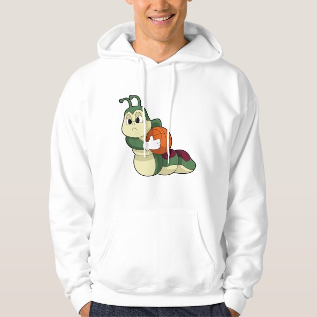 Raupe als Basketballspieler mit Basketball Hoodie (Vorderseite)